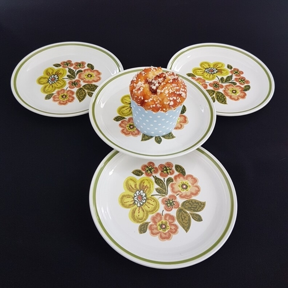 Myott Ironstone Ware PAMPAS Side Salad Plates, Set of 4 Ironstone 7 inch